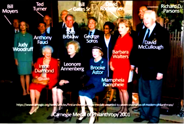 Why will the media not show this photo of Fauci standing with globalists Gates Senior, Ted Turner and George Soros? - Webmaster 