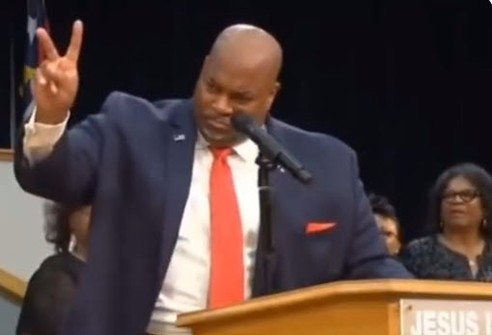 "'You can't transcend God's creation': NC Lt. Gov. Mark Robinson's rousing speech about transgender movement resurfaces to much fanfare." - The Blaze