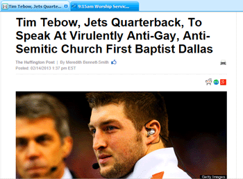 Secular progressives at the Huffington Post, representing AOL's ISP, attacks an 11,000 member Baptist church in Texas.